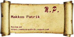 Makkos Patrik névjegykártya